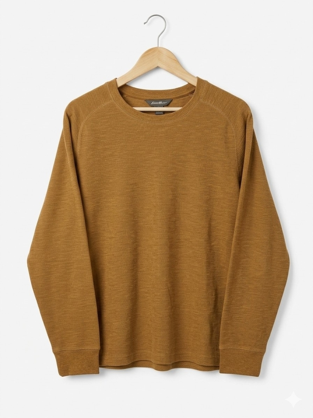 Eddie Bauer Men's Crewneck Sweater in Mustard Brown